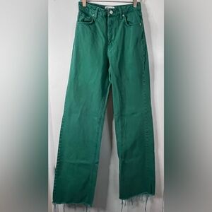 EUC Zara Women’s Wide Leg Jeans, Green, 4